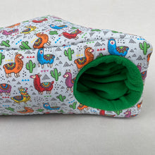 Load image into Gallery viewer, Drama Llama corner house. Hedgehog and small pet house. Padded fleece lined house.