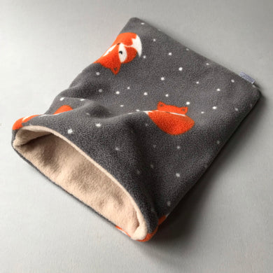 Foxy snuggle sack. Small animal sleeping bag. Fleece lined. Double fleece sleeping bag
