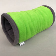Load image into Gallery viewer, Regular stay open padded fleece tunnel. Padded tunnel for hedgehogs and guinea pigs.
