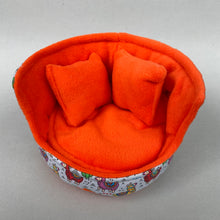 Load image into Gallery viewer, LARGE Drama Llama cuddle cup. Pet sofa. Guinea pig bed. Pet beds. Fleece sofa bed.