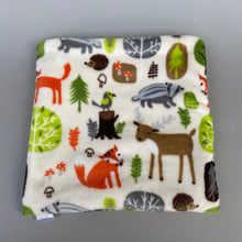 Load image into Gallery viewer, LARGE cuddle soft woodland animals snuggle sack. Small animal sleeping bag.