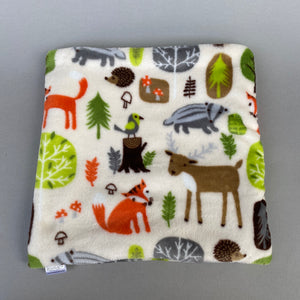 LARGE cuddle soft woodland animals snuggle sack. Small animal sleeping bag.