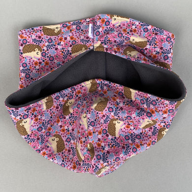 Pink Hedgehog bonding scarf for hedgehogs and small pets. Bonding pouch.