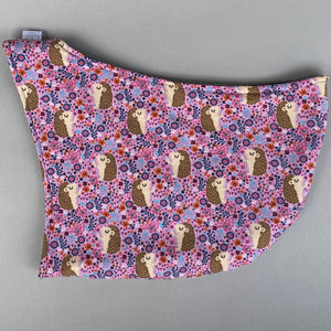 Pink Hedgehog bonding scarf for hedgehogs and small pets. Bonding pouch.