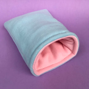 Fleece cosy snuggle cave. Padded stay open cave for hedgehogs. Fleece pet bed.