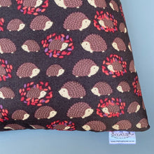 Load image into Gallery viewer, Autumn Hedgehogs cosy snugAutumn Hedgehogs cosy snuggle cave. gle cave. Padded stay open hedgehog bed.