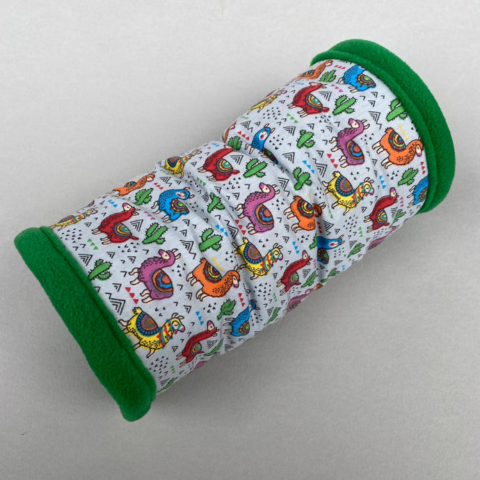 Drama Llama stay open padded fleece tunnel. Padded tunnel for hedgehogs and small pets.