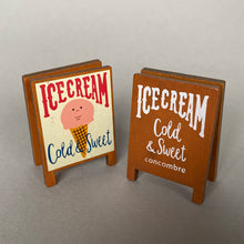 Load image into Gallery viewer, Mini ice creams and ice cream shop board sign for photos. Photo props