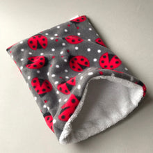 Load image into Gallery viewer, Ladybird bath sack. Post bath drying pouch for pygmy hedgehog, guinea pig, rat and small animals.