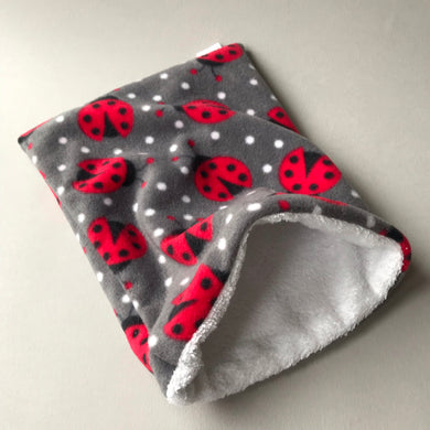 Ladybird bath sack. Post bath drying pouch for pygmy hedgehog, guinea pig, rat and small animals.