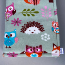 Load image into Gallery viewer, Custom size sage Forest Animals fleece cage liners made to measure - sage green