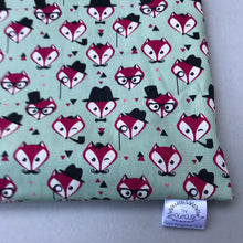 Load image into Gallery viewer, Dapper Mr Fox snuggle sack. Small animal sleeping bag. Fleece lined.