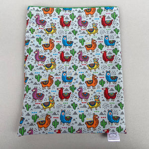 Drama Llamas snuggle sack. Small animal sleeping bag. Fleece lined.