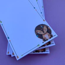 Load image into Gallery viewer, Hedgehog notepad. 100 Sheets. DL 105 x 210mm