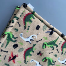 Load image into Gallery viewer, Custom size dinosaur fleece cage liners made to measure