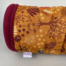 Load image into Gallery viewer, Autumn Forest stay open padded fleece tunnel. Padded tunnel for hedgehogs and small pets.