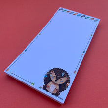 Load image into Gallery viewer, Hedgehog notepad. 100 Sheets. DL 105 x 210mm