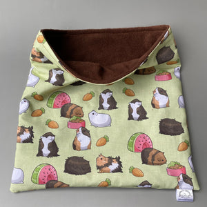 Guinea pigs mini set. Regular size tunnel, snuggle sack and toys. Fleece bedding. Guinea pig fleece tunnel and sleeping pouch.