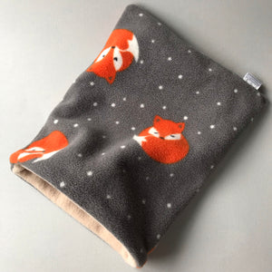 Foxy snuggle sack. Small animal sleeping bag. Fleece lined. Double fleece sleeping bag