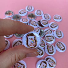 Load image into Gallery viewer, Hedgehog ice cream badge. 25mm badge hedgehog pin.