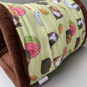 Guinea pigs mini set. LARGE size tunnel, snuggle sack and toys. Guinea pig fleece tunnel and sleeping pouch.