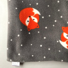 Load image into Gallery viewer, LARGE Foxy snuggle sack. Fleece lined. Double fleece sleeping bag