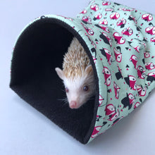 Load image into Gallery viewer, Dapper Mr Fox snuggle sack. Small animal sleeping bag. Fleece lined.
