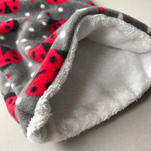 Ladybird bath sack. Post bath drying pouch for pygmy hedgehog, guinea pig, rat and small animals.
