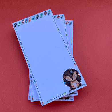 Hedgehog notepad. 100 Sheets. DL 105 x 210mm