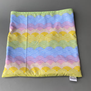 LARGE Pastel rainbows snuggle sack. Snuggle pouch/sleeping bag for hedgehogs, guinea pig and other small animals.