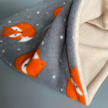 Load image into Gallery viewer, LARGE Foxy snuggle sack. Fleece lined. Double fleece sleeping bag