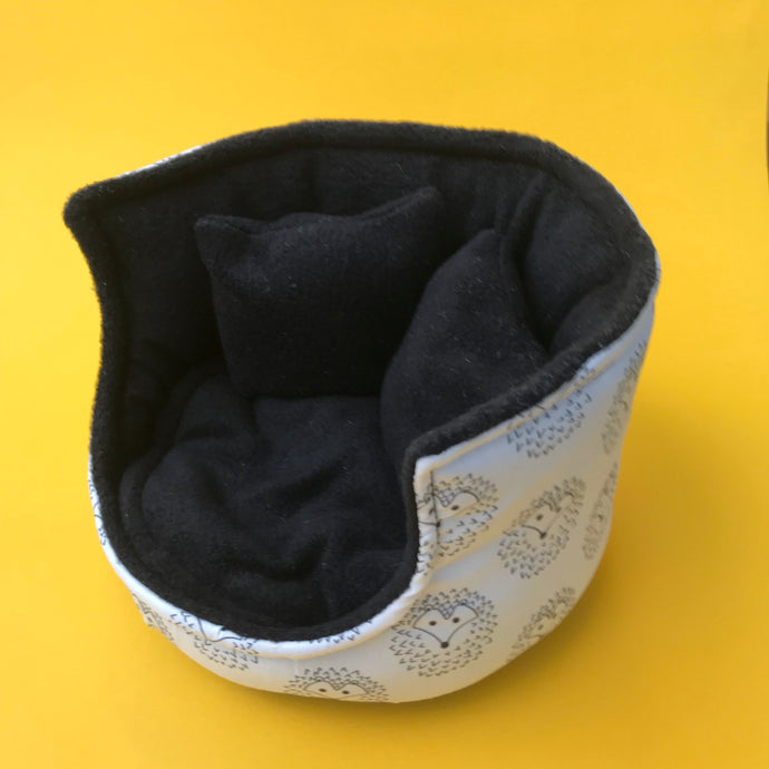 The Hoghouse cuddle cup. Pet sofa. Hedgehog sofa.