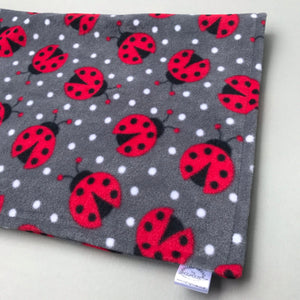 Custom size ladybird fleece cage liners made to measure - Grey with ladybird fleece