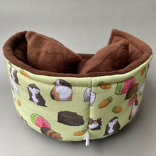 Load image into Gallery viewer, LARGE Guinea Pig cudde cup. Pet sofa. Guinea pig bed. Pet beds. Fleece bed.