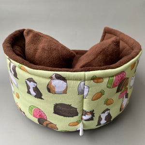 LARGE Guinea Pig cudde cup. Pet sofa. Guinea pig bed. Pet beds. Fleece bed.