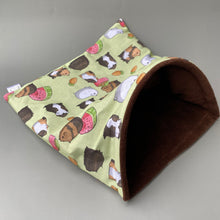 Load image into Gallery viewer, LARGE Guinea pigs snuggle sack. Snuggle pouch for guinea pigs. Stay open guinea pig snuggle sack.