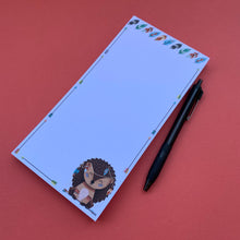 Load image into Gallery viewer, Hedgehog notepad. 100 Sheets. DL 105 x 210mm