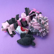 Load image into Gallery viewer, TOY BUNDLE #1: Toys for hedgehogs. Set of 4 or 8 fleece toys.