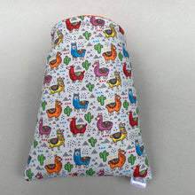 Load image into Gallery viewer, Drama Llama cosy snuggle cave. Padded stay open snuggle sack. Hedgehog bed. Fleece pet bedding.