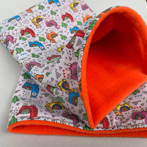 Drama Llamas snuggle sack. Small animal sleeping bag. Fleece lined.