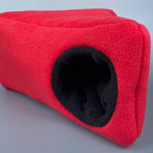Load image into Gallery viewer, Fleece full cage set. Corner house, snuggle sack, tunnel cage set.