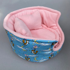 LARGE floating fox cuddle cup. Pet sofa. Guinea pig bed. Pet beds. Fleece sofa bed.