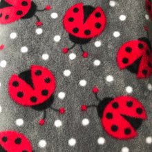 Load image into Gallery viewer, Ladybird bath sack set. Fleece post bath drying pouch for small animals.