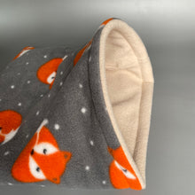 Load image into Gallery viewer, LARGE Foxy snuggle sack. Fleece lined. Double fleece sleeping bag