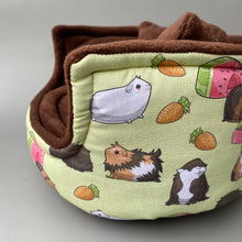 Load image into Gallery viewer, LARGE Guinea Pig cudde cup. Pet sofa. Guinea pig bed. Pet beds. Fleece bed.