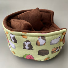 Load image into Gallery viewer, LARGE Guinea Pig cudde cup. Pet sofa. Guinea pig bed. Pet beds. Fleece bed.