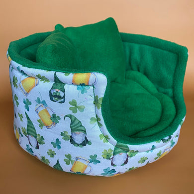 Irish gnome cuddle cup. Pet sofa. Hedgehog and small guinea pig bed. Small pet beds.