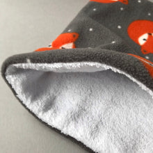 Load image into Gallery viewer, Foxy bath sack set. Fleece post bath drying pouch for small animals.