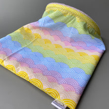 Load image into Gallery viewer, LARGE Pastel rainbows snuggle sack. Snuggle pouch/sleeping bag for hedgehogs, guinea pig and other small animals.