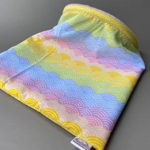 LARGE Pastel rainbows snuggle sack. Snuggle pouch/sleeping bag for hedgehogs, guinea pig and other small animals.